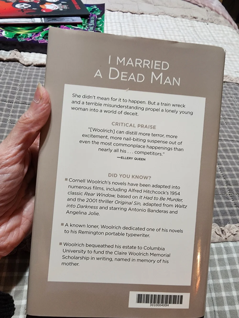 I Married a Dead Man by Cornell Woolrich - Black & Cream Dust Jacket